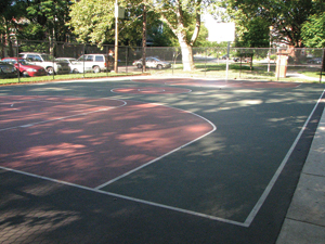 Infiltration Trench at Clark Park Basketball Court; Photo Credit: Meliora Design