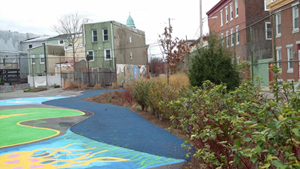 Rain Garden at Nebinger School; Photo Credit: Philadelphia Water Department